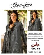Cross Stitch Chilmaan – 3PC Digital Printed Bana Dora Suit with Fancy Dupatta & Plain Trouser - Image 2