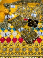 Kashee Designer Wedding Mayo Collection – Heavy Embroidered Net Dress with Stone & Mirror Work - Image 4