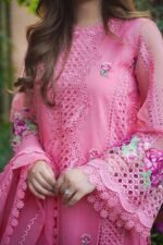 Aneelas Premium Organza Embroidered Chikan Kari 3PC Dress with Silk Trouser - Image 7