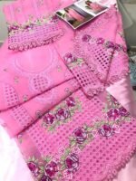 Aneelas Premium Organza Embroidered Chikan Kari 3PC Dress with Silk Trouser - Image 6