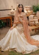Nameera Wedding Wear – Full Organza 3PC Embroidered Suit with Net Dupatta & Silk Trouser - Image 6