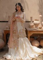 Nameera Wedding Wear – Full Organza 3PC Embroidered Suit with Net Dupatta & Silk Trouser