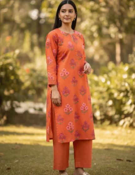 Premium Digital Print Dhanak 2PC Winter Suit – Soft & Warm Fabric (D-2)