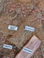 Maria B Wedding Collection – Net Embroidered Maxi Frock with Jamawar Trouser (Sequence & Handwork) - Image 2