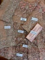 Maria B Wedding Collection – Net Embroidered Maxi Frock with Jamawar Trouser (Sequence & Handwork) - Image 3