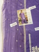 Rumi Set – Premium Air-Jet Lawn 3PC Heavy Embroidered Suit with Bamber Chiffon Dupatta | Eid Collection Summer - Image 5