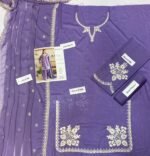 Rumi Set – Premium Air-Jet Lawn 3PC Heavy Embroidered Suit with Bamber Chiffon Dupatta | Eid Collection Summer - Image 4