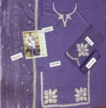 Rumi Set – Premium Air-Jet Lawn 3PC Heavy Embroidered Suit with Bamber Chiffon Dupatta | Eid Collection Summer - Image 8