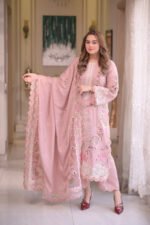 ANEELA’S Premium Air-Jet Lawn Chikankari Embroidered 3PC Suit with Khadi Net Dupatta – Summer Collection 2026