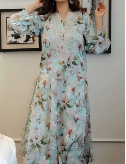Digital Print Lawn 3PC Suit with Chiffon Dupatta – Summer Collection 2026