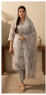 Digital Print Lawn 3PC Suit with Chiffon Dupatta – Summer Collection 2026